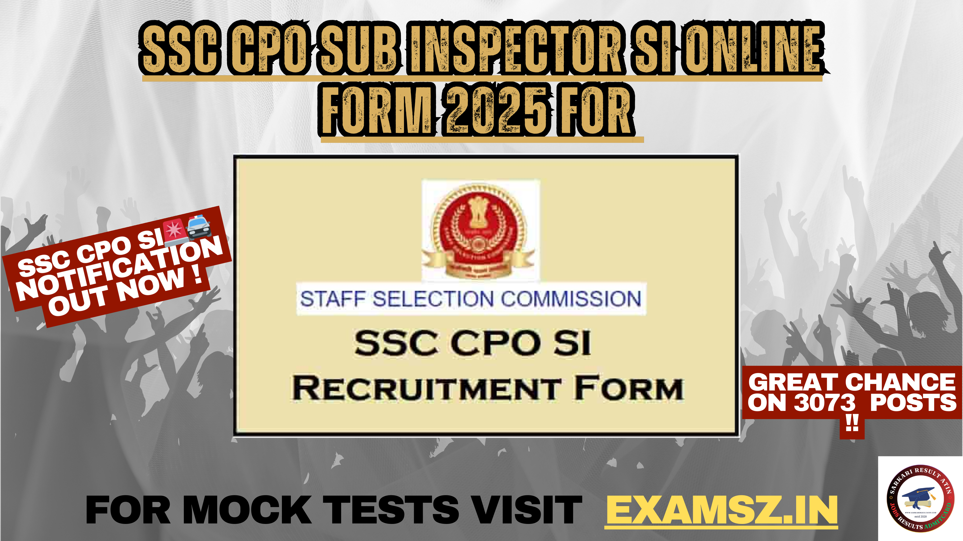 SSC CPO Sub Inspector SI Online Form 2025