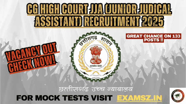 CG High Court JJA (Junior Judical Assistant) Recruitment 2025