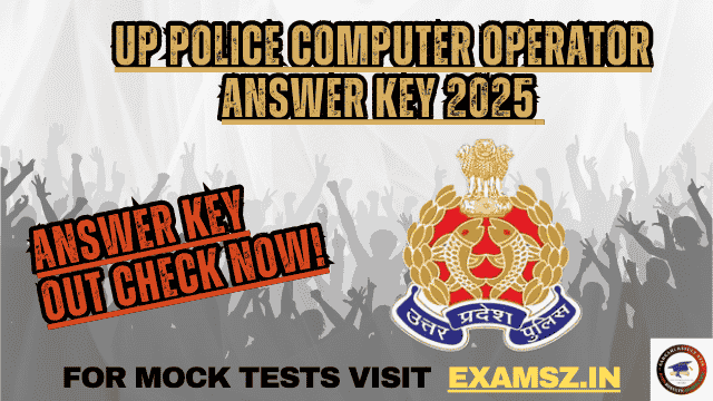 UP Police Computer Operator Answer Key 2025 OUT
