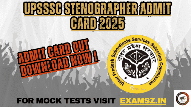 UPSSSC Stenographer Admit Card 2025