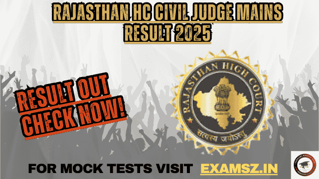 Rajasthan HC Civil Judge Mains Result 2025