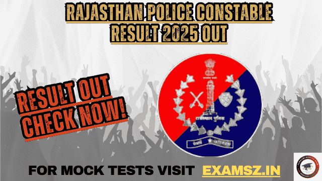 Rajasthan Police Constable Result 2025 OUT