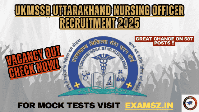 UKMSSB Uttarakhand Nursing Officer Recruitment 2025
