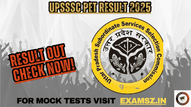 UPSSSC PET Result 2025 OUT