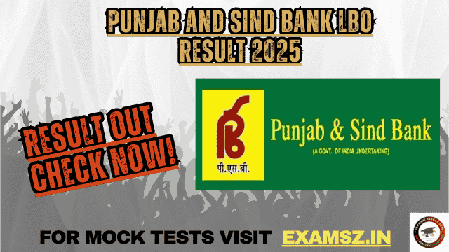 Punjab and Sind Bank LBO Result 2025