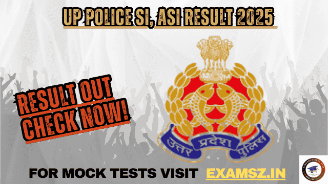 UP Police SI, ASI Result 2025 OUT