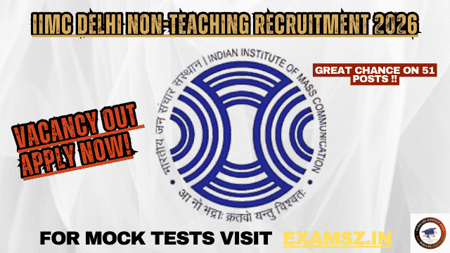 IIMC Delhi Non-Teaching Recruitment 2026