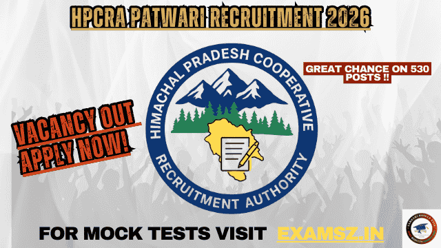 HPCRA Patwari Recruitment 2026
