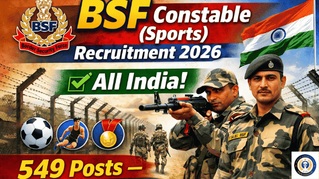 BSF Constable (Sports) Recruitment 2026
