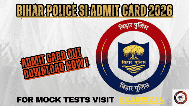 Bihar Police SI Admit Card 2026 OUT