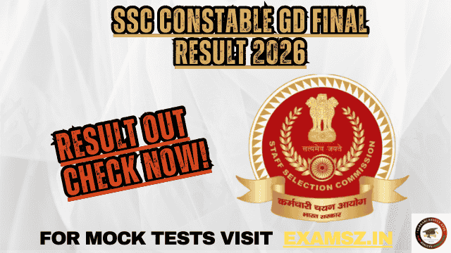 SSC Constable GD Final Result 2026