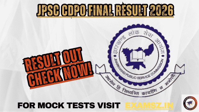 JPSC CDPO Final Result 2026