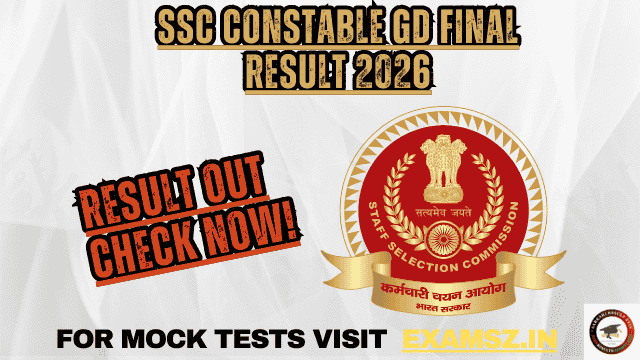 SSC Constable GD Final Result 2026 OUT