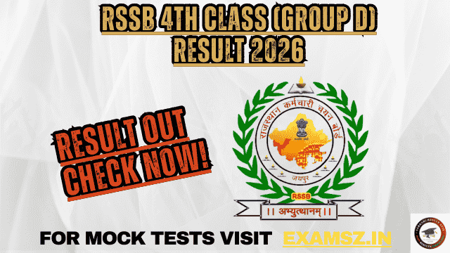 RSSB 4th Class (Group D) Result 2026 OUT