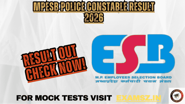 MPESB Police Constable Result 2026