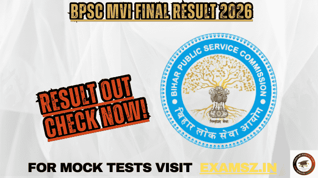 BPSC MVI Final Result 2026 OUT