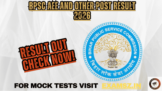 BPSC AEE and Other Post Result 2026