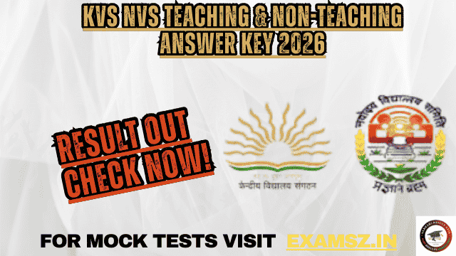 KVS NVS Teaching and Non-Teaching Answer Key 2026 OUT