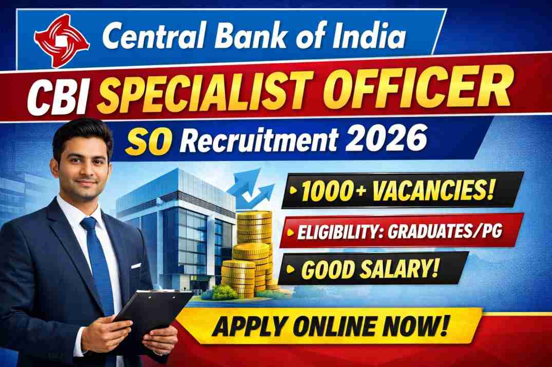 Central Bank of India CBI Specialist Officer SO Recruitment 2026