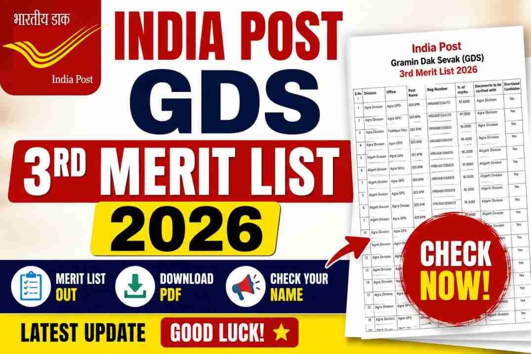 India Post GDS 3rd Merit List 2026