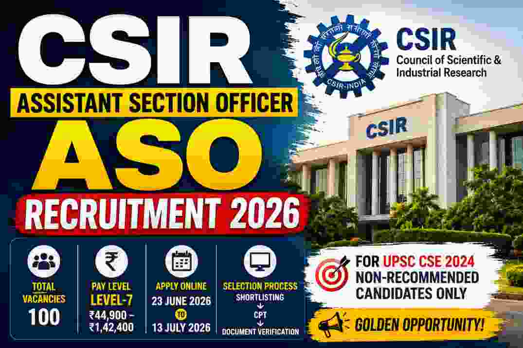 CSIR Assistant Section Officer ASO Recruitment 2026